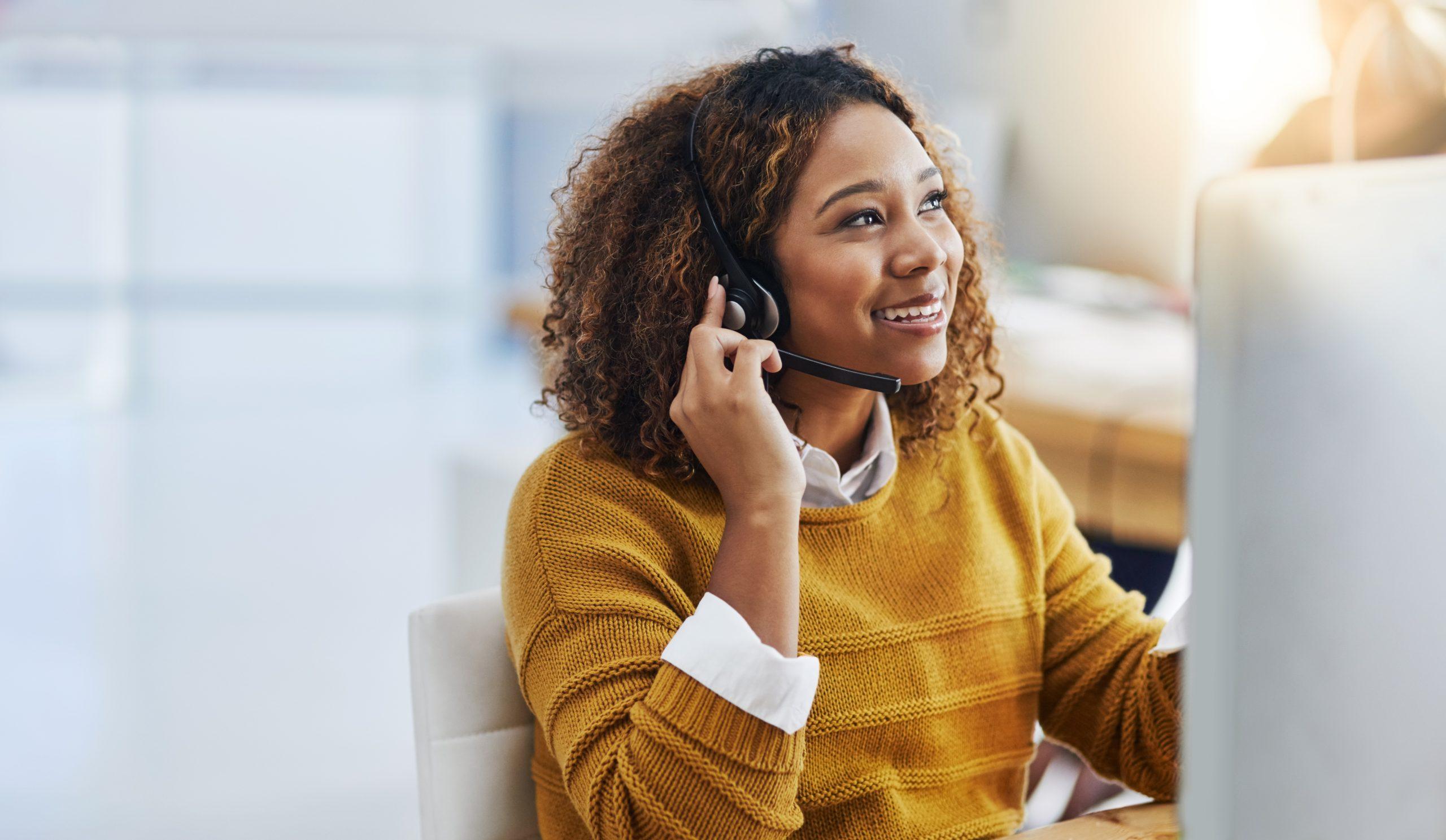 Shot of a female agent working in a call centre